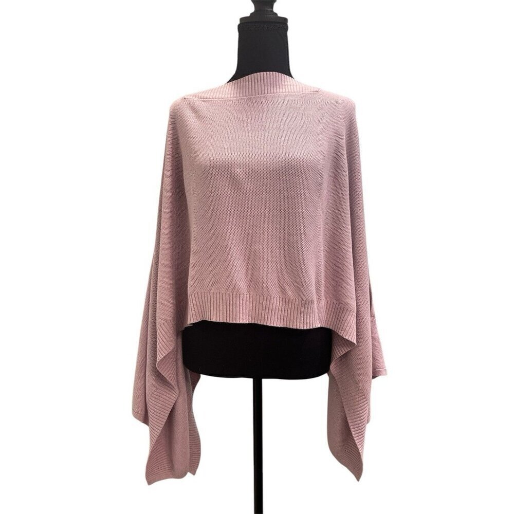 Lululemon Forward Flow Cape Heathered Mink Berry Knit Poncho One Size Silk Blend - Picture 4 of 8